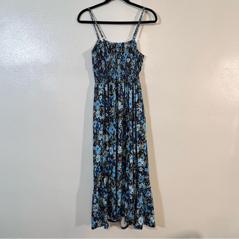 Grace Karin Womens Blue Floral Maxi Dress Small Smocked NWT - Picture 9 of 13
